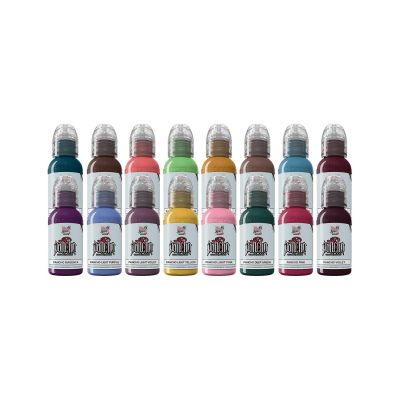 World Famous Limitless Tattoo Ink - A.D. Pancho Pastel Grey Set v2 - 16x 30 ml