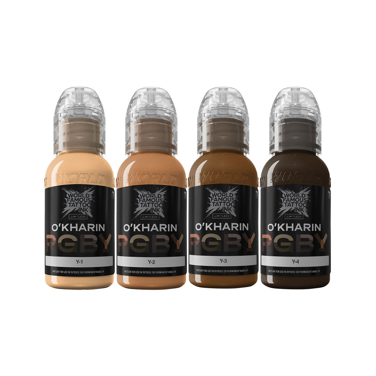 World Famous Limitless Tattoo Ink - Sasha O'Kharin RGBY Yellow Set - 4x 30 ml - 4x 30 ml