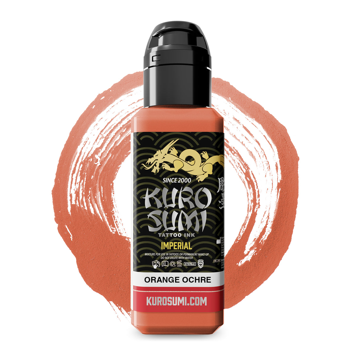 Kuro Sumi Imperial Tattoo Ink - Orange Ochre 22ml