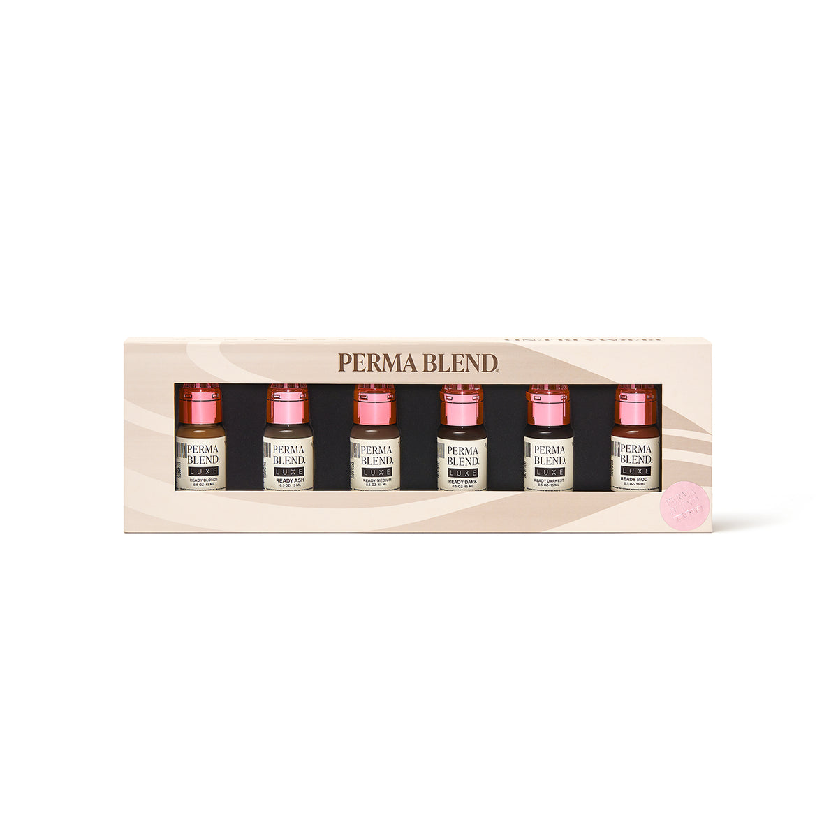 SET Perma Blend Luxe PMU Ink (SET Ready Dark, Ready Darkest, Ready Mod, Ready Medium, Ready Blonde, Ready Ash) 15ml