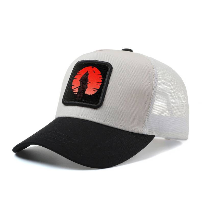 Cappellino da baseball da uomo e da donna "SAMURAI CON SFONDO TRAMONTO"