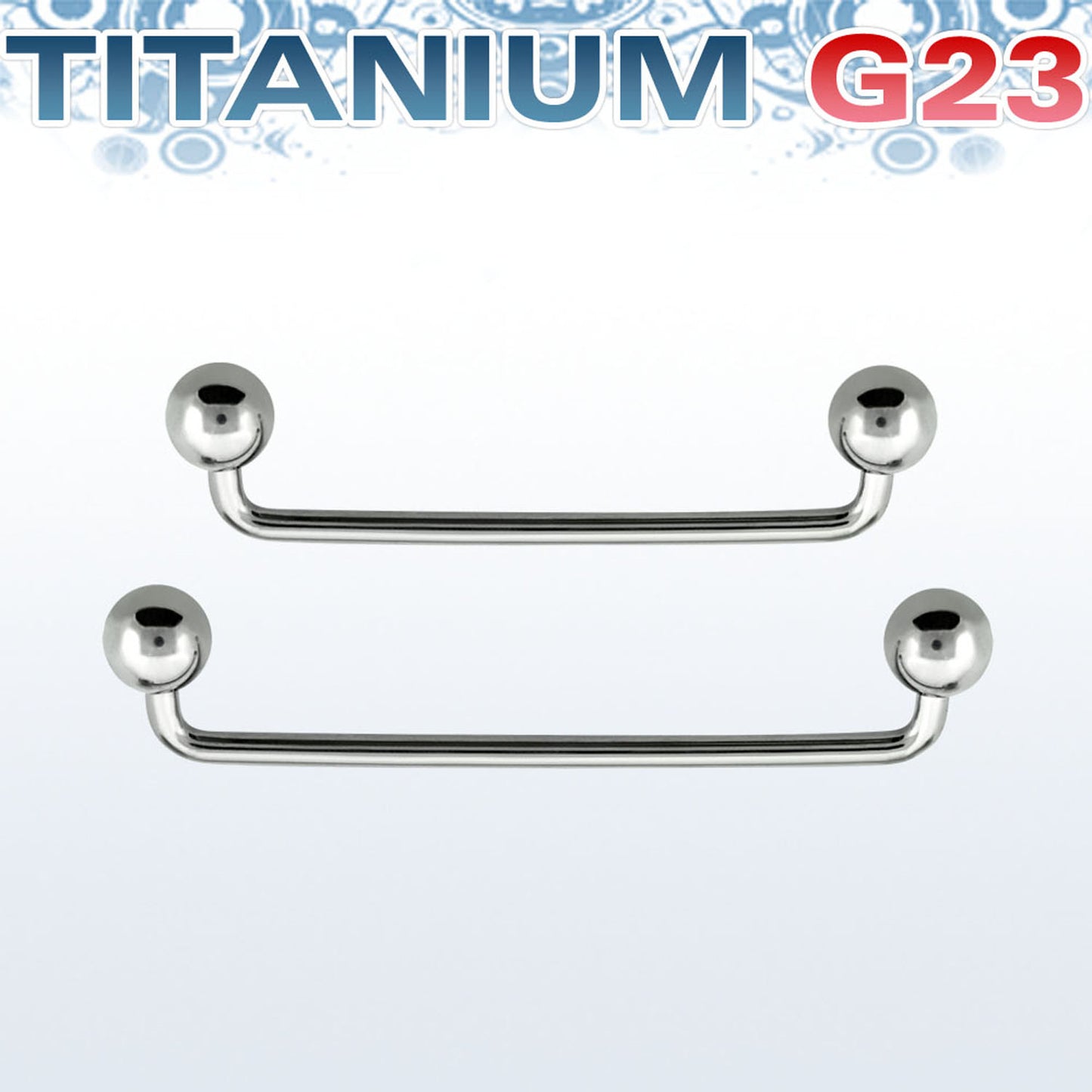 Barra Surface in TITANIO G23 spessore barretta 1mm angolo a 90' con palline da 5mm