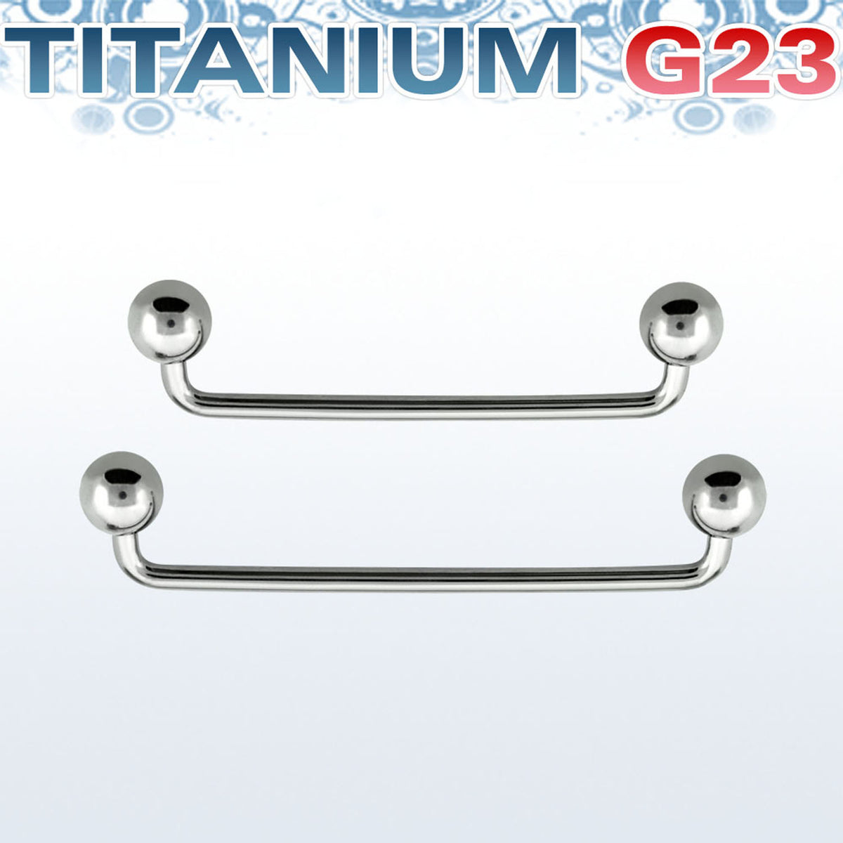 Barra Surface in TITANIO G23 spessore barretta 1mm angolo a 90' con palline da 5mm