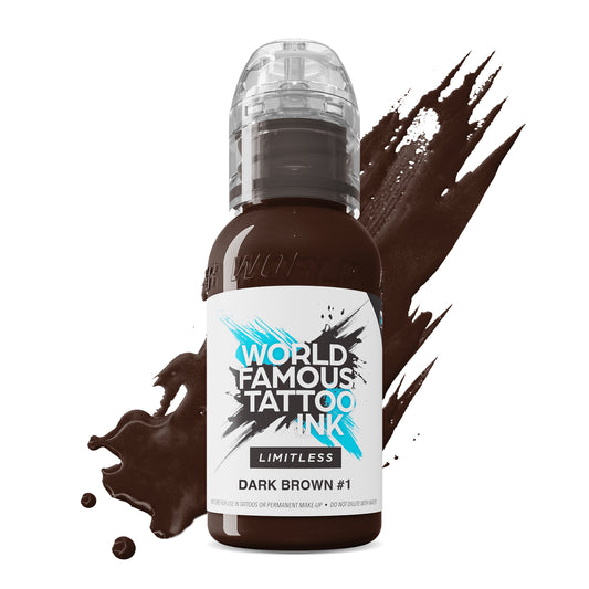 World Famous Limitless Tattoo Ink - Dark Brown #1  30ml