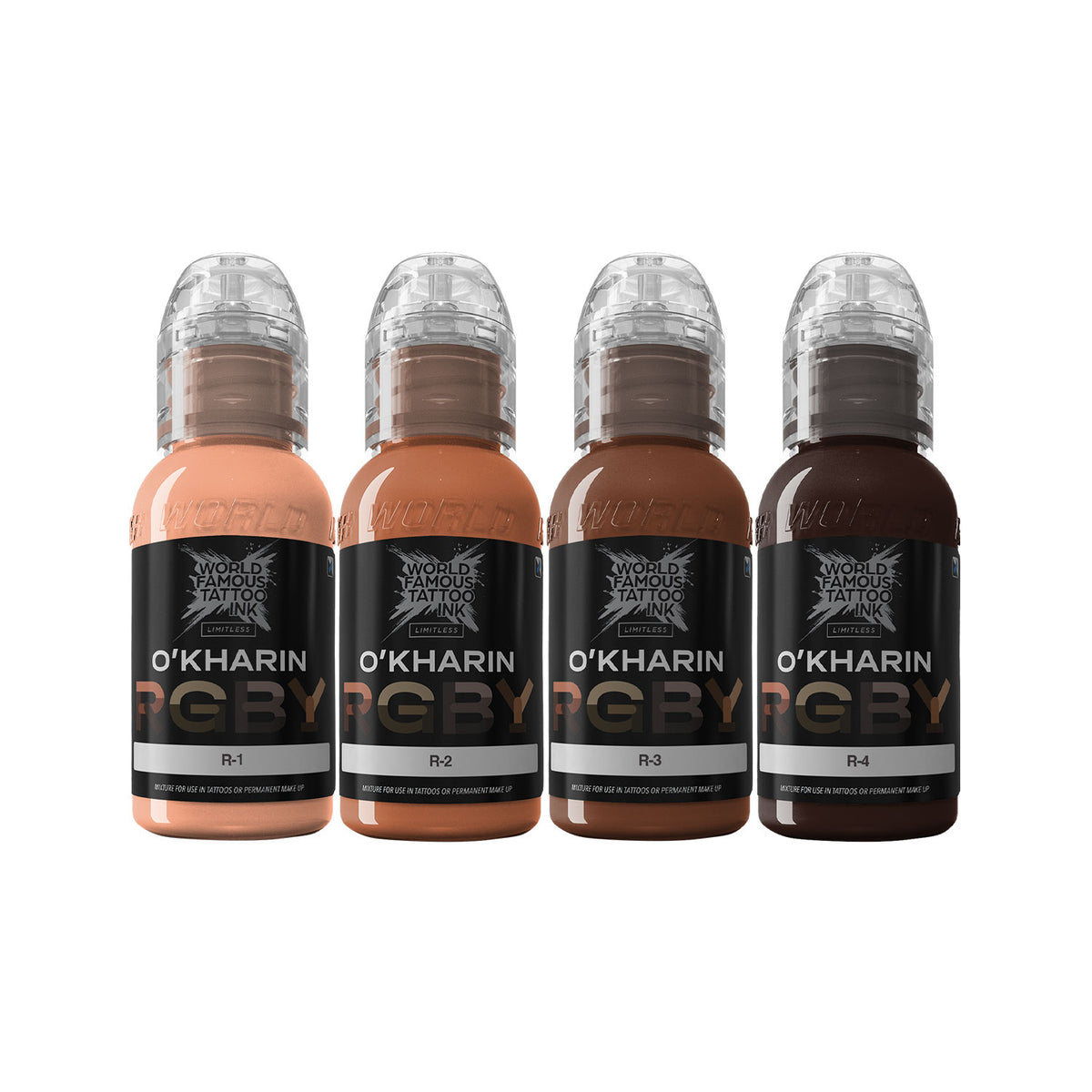 World Famous Limitless Tattoo Ink - Sasha O'Kharin RGBY Red Set - 4x 30 ml - 4x 30 ml