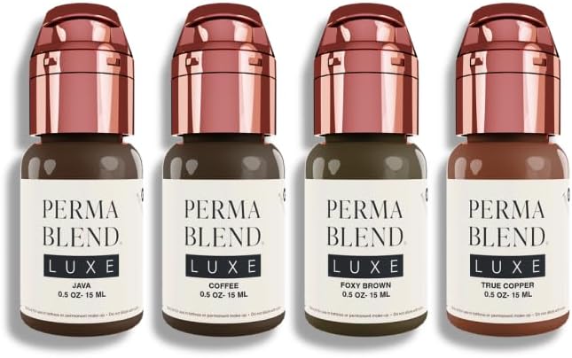 SET Perma Blend Luxe PMU Ink (SET Java - Coffee - Foxy Brown - True Copper) 15ml