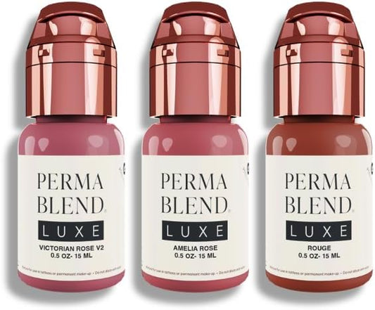 SET Perma Blend Luxe PMU Ink (SET  Victoria Rose V2 - Amelia Rose- Rouge) 15ml