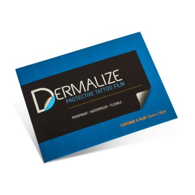 Pack of 5 Pre-Cut Sheets of Dermalize Pro - Protective Tattoo Film - 15cm x 10cm