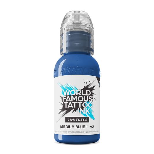 World Famous Limitless Tattoo Ink - Medium Blue 1 v2 30ml