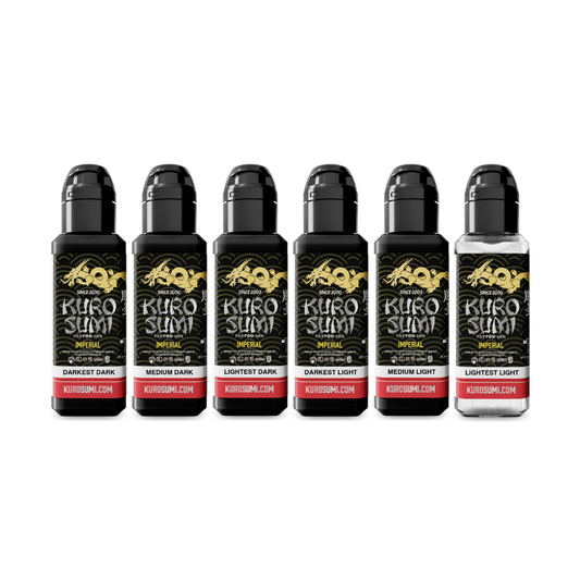 Kuro Sumi Imperial Tattoo Ink - Marta Make Fine Art Black and Grey Set 6 x 44ml