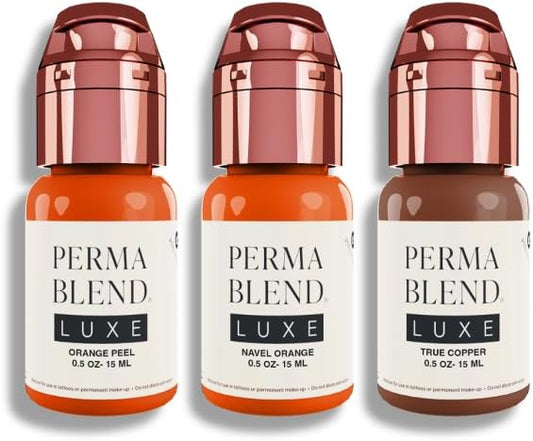 SET Perma Blend Luxe PMU Ink (SET Orange Peel - Navel Orange - True Copper) 15ml