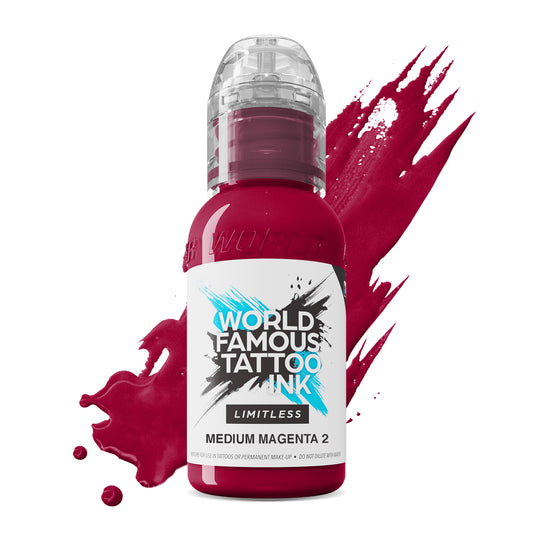 World Famous Limitless Tattoo Ink - Medium Magenta 2 30ml