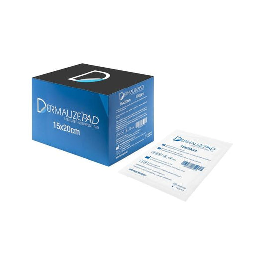 Dermalize Pad - Sterilized Absorbent Pads 10cm x 15cm - Box of 100