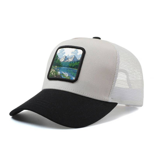 Cappellino da baseball da uomo e da donna "PAESAGGIO SUL LAGO MONTANO SOLEGGIATO"