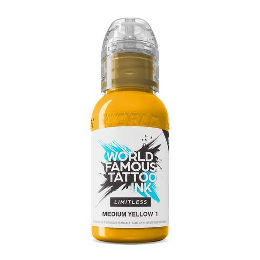 World Famous Limitless Tattoo Ink - Medium Yellow 1 30ml